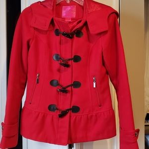 Red short peacoat